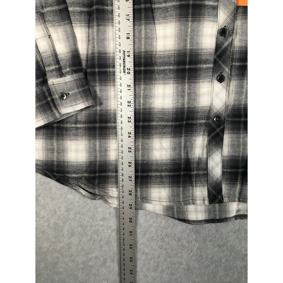 Weatherproof Vintage Ladies' XXL Long Sleeve Flannel Shirt Black/White Plaid - Picture 11 of 15